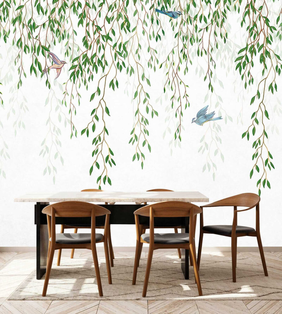 Birds on a tree branch Birds on a tree branch