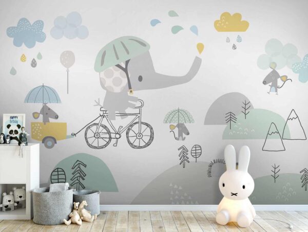 Cartoon elephant riding a bicycle u28124pir9 600x453 - Cartoon elephant riding a bicycle - tegory