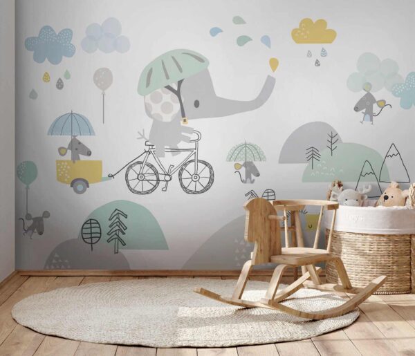 Cartoon elephant riding a bicycle u28124pir4 600x515 - Cartoon elephant riding a bicycle - tegory