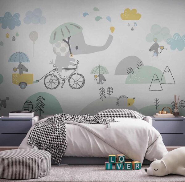 Cartoon elephant riding a bicycle u28124pir2 600x591 - Cartoon elephant riding a bicycle - tegory