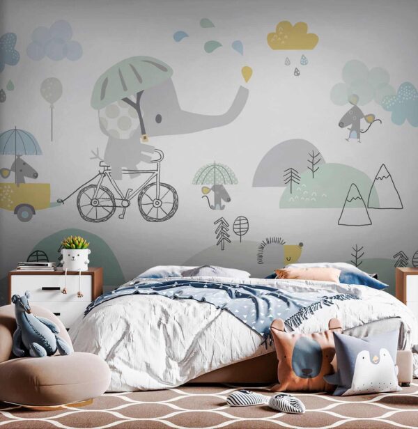 Cartoon elephant riding a bicycle u28124pib1 600x616 - Cartoon elephant riding a bicycle - tegory