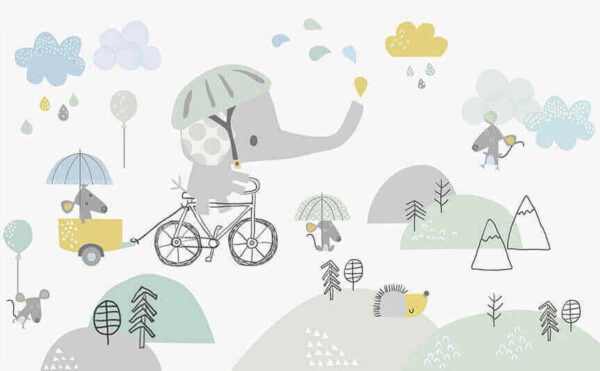 Cartoon elephant riding a bicycle u28124p 600x371 - Cartoon elephant riding a bicycle - tegory