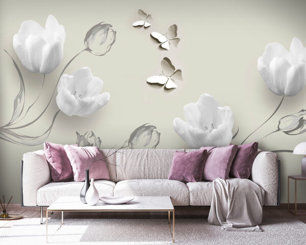 White flowers and butterflies u25817pig38 600x480 - White flowers and butterflies - tegory