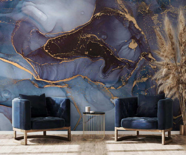 Elegant Sapphire and Metallic Streams Elegant Sapphire and Metallic Streams