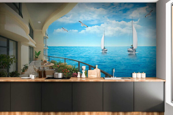 Balcony with a view of the ocean and boats u24942pik2 600x400 - Balcony with a view of the ocean and boats - tegory
