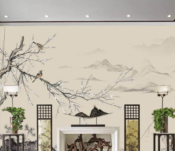 Painting of birds on a branch u24820pih1m 600x519 - Painting of birds on a branch - tegory