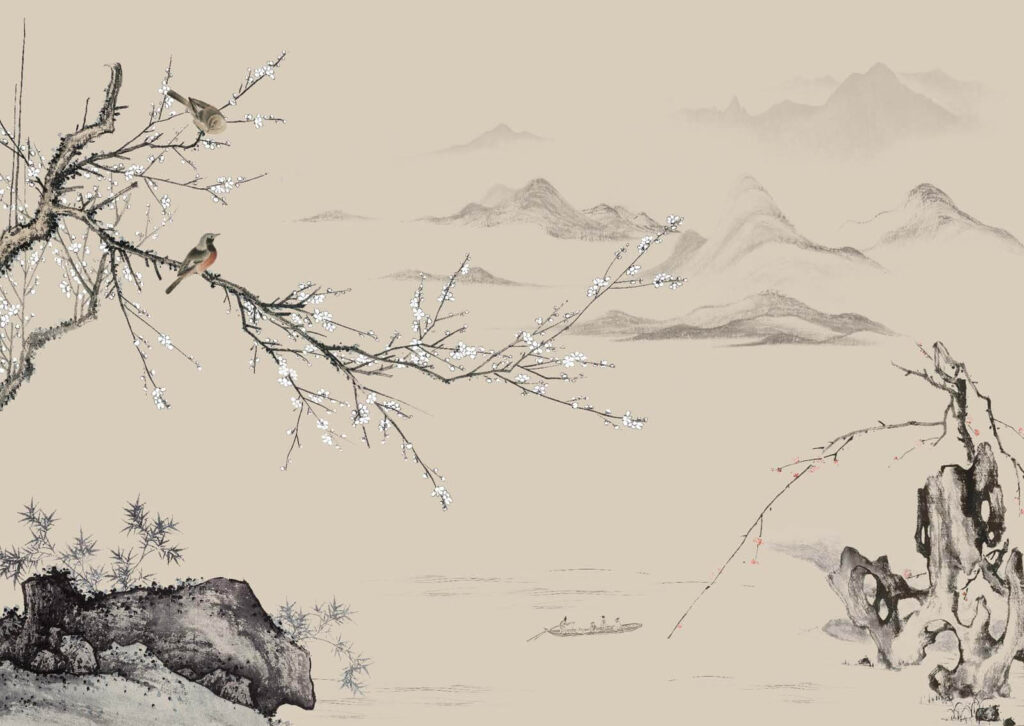 Painting of birds on a branch u24820p 1024x726 - Painting of birds on a branch - tegory