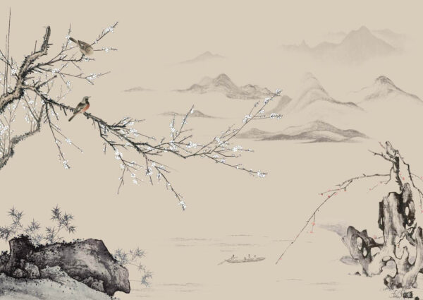 Painting of birds on a branch u24820p 600x425 - Painting of birds on a branch - tegory