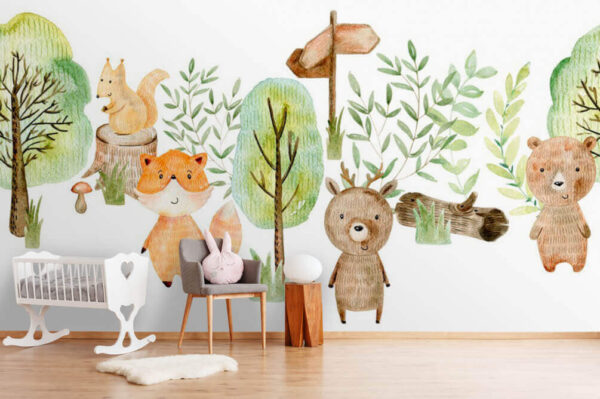 Watercolor illustration of animals and trees u24646pir1m 600x399 - Watercolor illustration of animals and trees - tegory