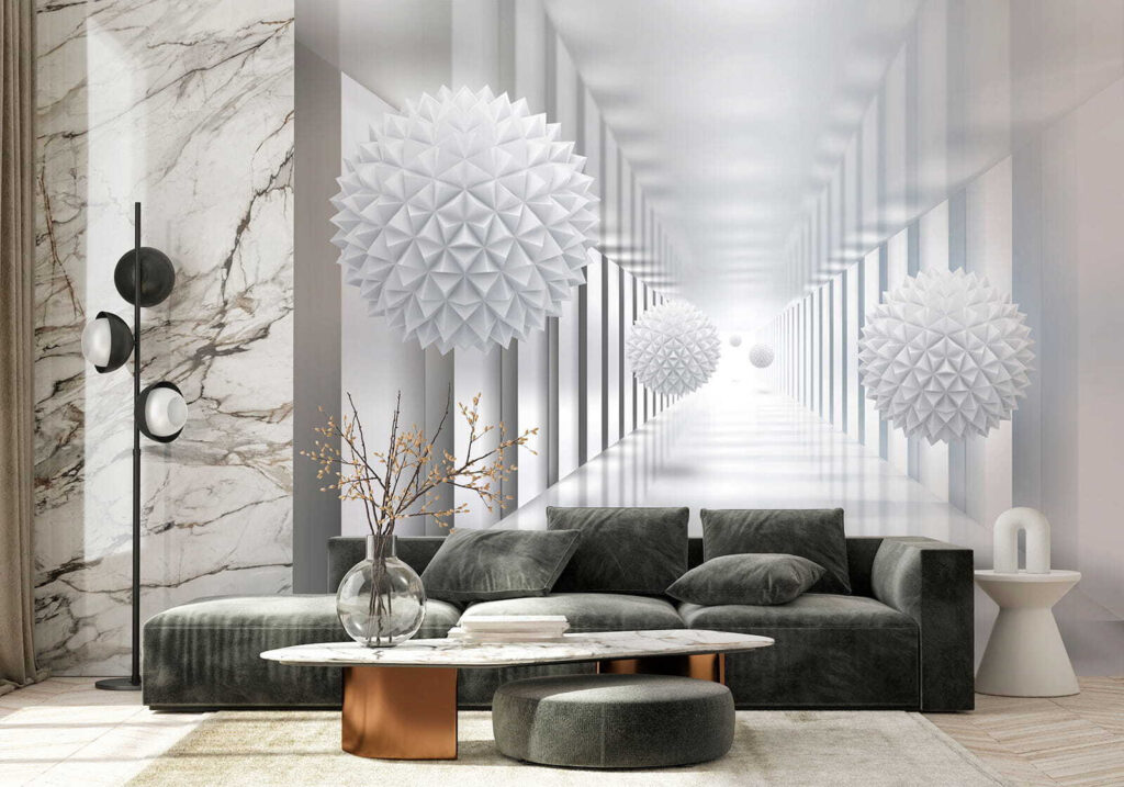 White room with white balls White room with white balls