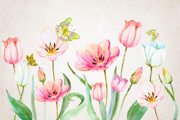 Painting of flowers and butterflies u24484p 600x400 - Painting of flowers and butterflies - tegory