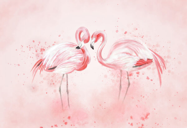 Two flamingos standing next to each other Two flamingos standing next to each other