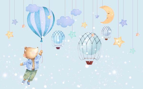 Cartoon bear holding a balloon u22950p 600x375 - Cartoon bear holding a balloon - tegory