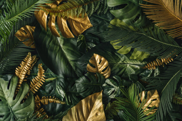 Lush leaves with metallic hues Lush leaves with metallic hues