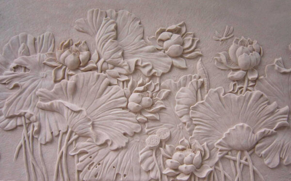 Elegant floral relief design in beige. Elegant floral relief design in beige.