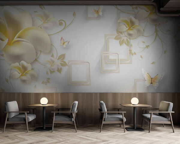 Wallpaper with flowers and butterflies u21126piz137m 600x480 - Wallpaper with flowers and butterflies - tegory