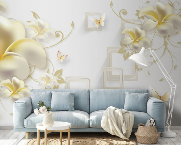 Wallpaper with flowers and butterflies u21126pig14 600x480 - Wallpaper with flowers and butterflies - tegory