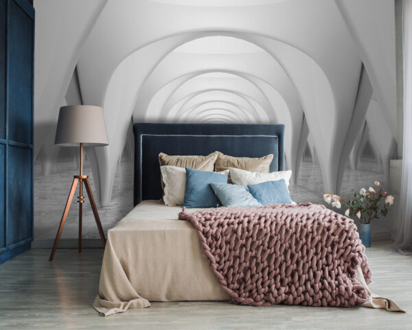 White room with arched ceiling White room with arched ceiling