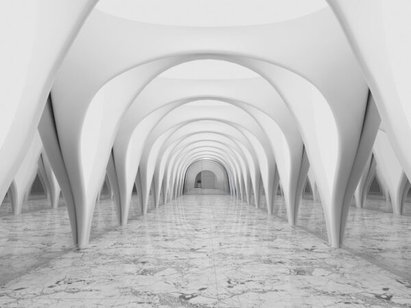 White room with arched ceiling White room with arched ceiling