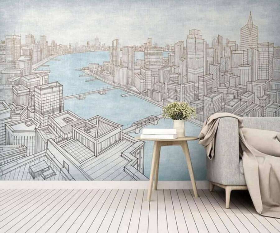 Drawing of a city u20645pig1m 900x750 - Drawing of a city - tegory