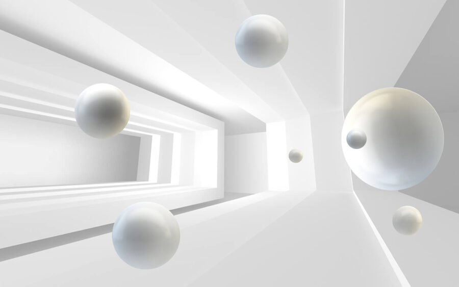 White balls in a room