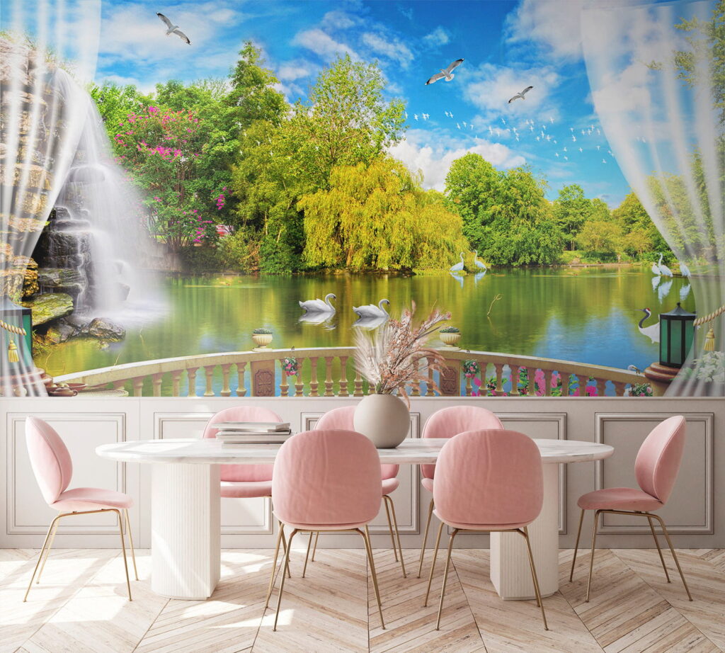 u18753pik1 1024x922 - View of a pond with birds and trees - tegory