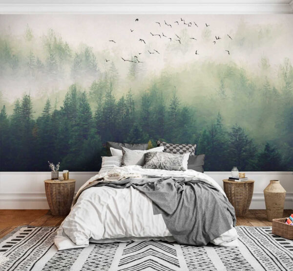 Birds flying over a forest u18632pib2 600x555 - Birds flying over a forest - tegory