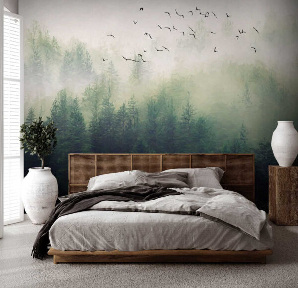 Birds flying over a forest u18632pib1 600x579 - Birds flying over a forest - tegory
