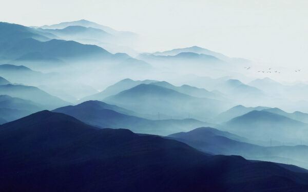 Mountain range with fog Mountain range with fog
