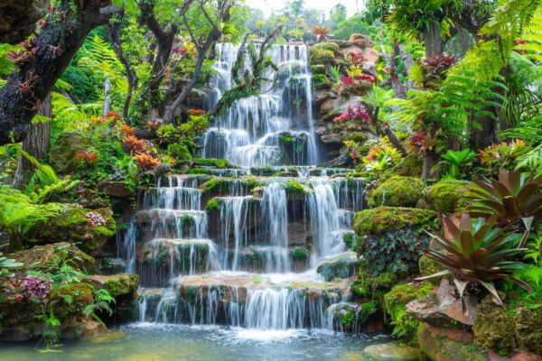 Waterfall in a tropical garden Waterfall in a tropical garden