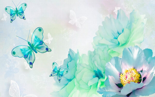 Butterflies on a white background u17716p 600x375 - Butterflies on a white background - tegory