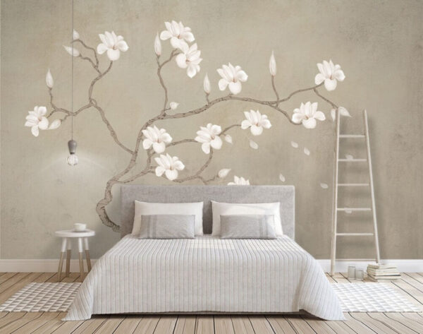 White flowers on a branch White flowers on a branch