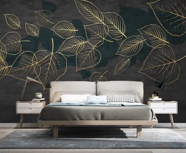 Drawing of leaves on a black background u13983pib1 600x493 - Drawing of leaves on a black background - tegory
