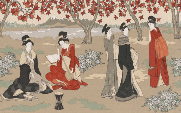 Group of women in traditional japanese clothing Group of women in traditional japanese clothing