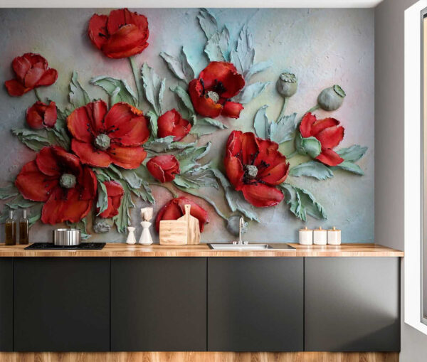Vibrant red flowers in soft hues. Vibrant red flowers in soft hues.