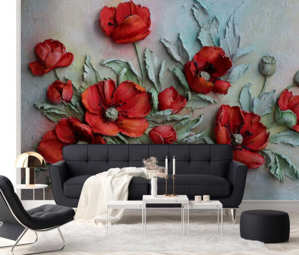 Vibrant red flowers in soft hues. Vibrant red flowers in soft hues.