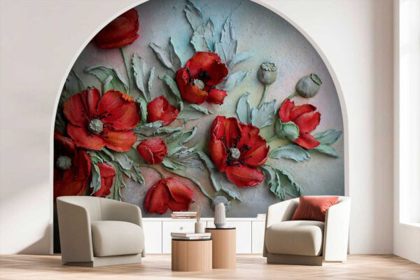 Vibrant red flowers in soft hues. Vibrant red flowers in soft hues.