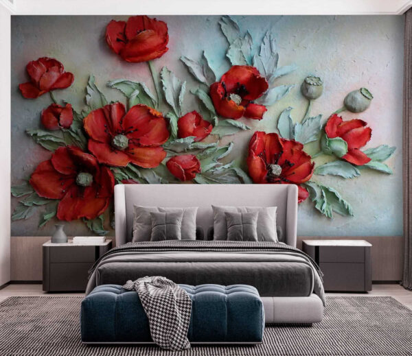 Vibrant red flowers in soft hues. Vibrant red flowers in soft hues.
