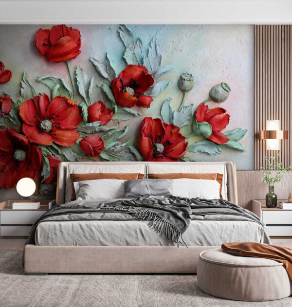Vibrant red flowers in soft hues. Vibrant red flowers in soft hues.