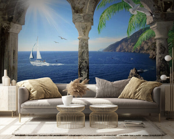 View of the ocean from a stone archway u12665pig9 600x480 - View of the ocean from a stone archway - tegory