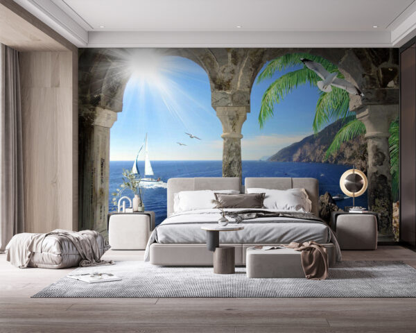 View of the ocean from a stone archway u12665pib114 600x480 - View of the ocean from a stone archway - tegory