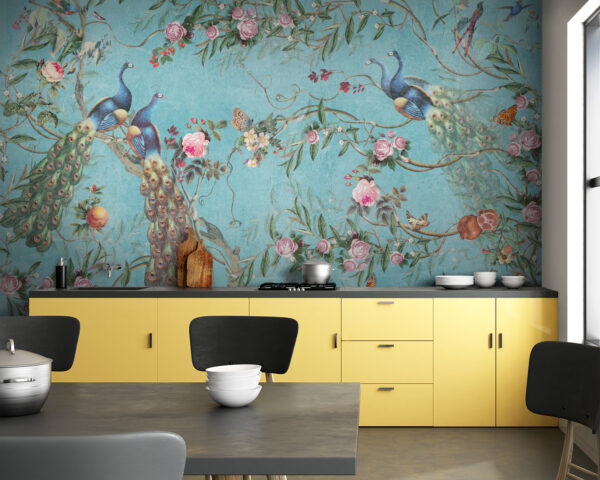 A wallpaper with birds and flowers u12428pik83 600x480 - A wallpaper with birds and flowers - tegory