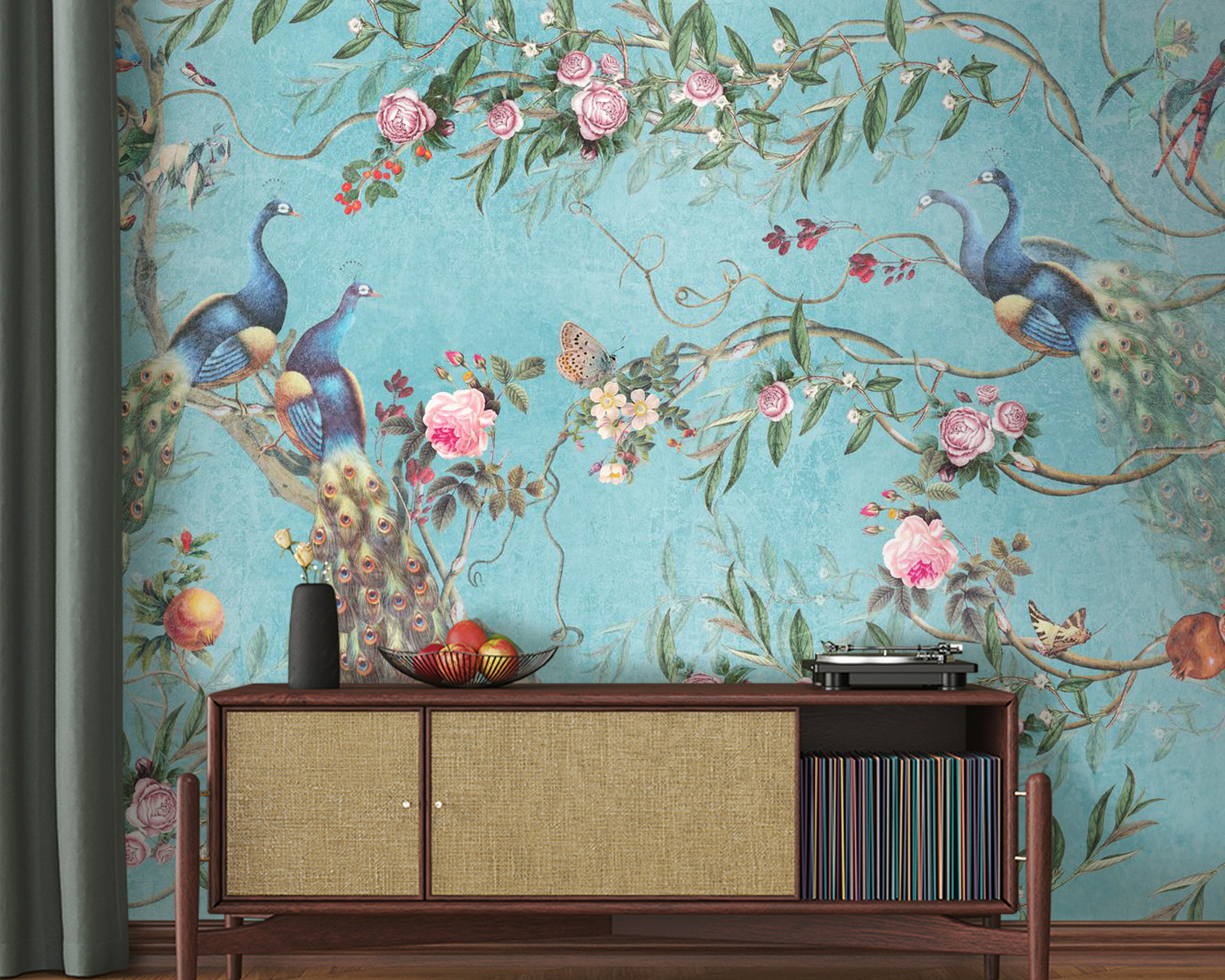 u12428pig20m - A wallpaper with birds and flowers - tegory