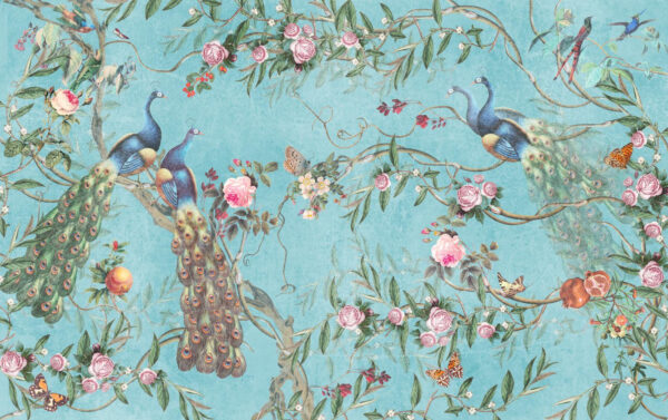 A wallpaper with birds and flowers u12428p 600x377 - A wallpaper with birds and flowers - tegory