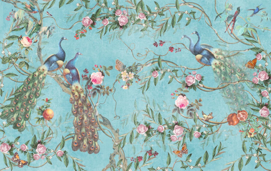A wallpaper with birds and flowers u12428p 900x566 - A wallpaper with birds and flowers - tegory