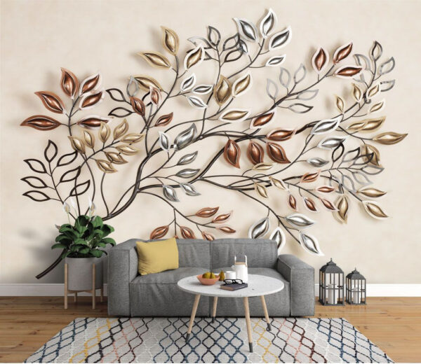 Wall murals Metal tree with leaves Wall murals Metal tree with leaves