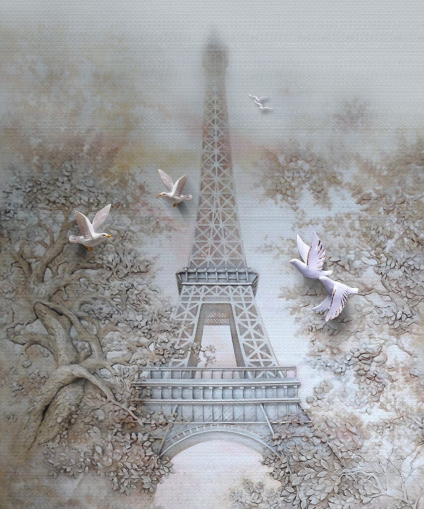 Birds flying over a tower u12206p 853x1024 - Birds flying over a tower - tegory