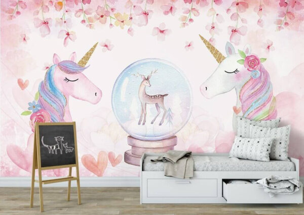 Unicorns and a snow globe Unicorns and a snow globe