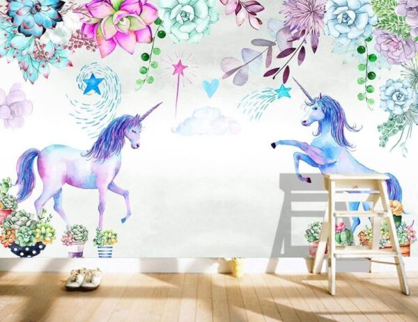 Watercolor unicorns and flowers u08402pih1 600x463 - Watercolor unicorns and flowers - tegory