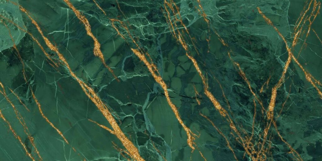 Emerald veins through polished stone Emerald veins through polished stone